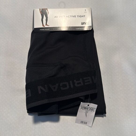 American Eagle Tights Mens Small Black Baselayer - Picture 1 of 2